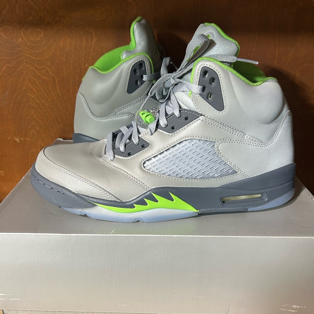 Jordan Athletic Shoes Gray and Neon Green